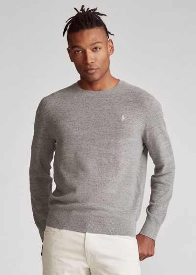 Sueter Polo Ralph Lauren Hombre Grises - Cotton-Linen Crewneck - DISJQ4631